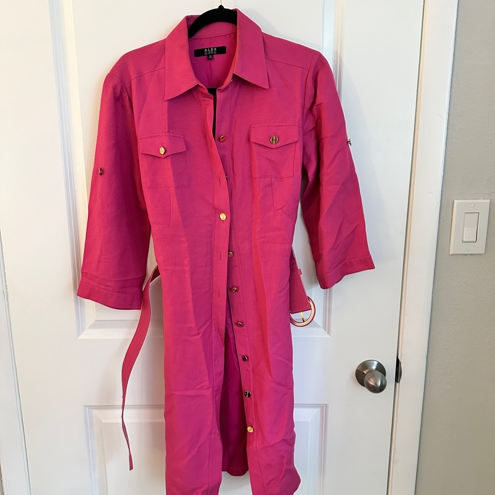 Alex Marie size 10 Pink Button-Up Shirt Dress